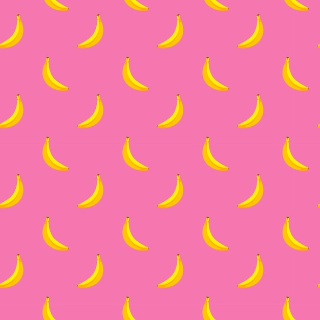 Patrón plano de plátano sin costuras en fondo rosa Papel de embalaje diseño de cartel de regalo cartel de cartel