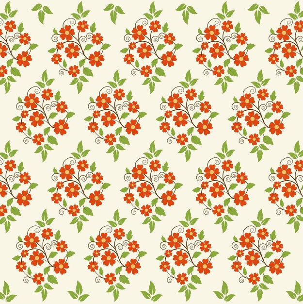 patrón plano rojo con diseño dibujado a mano sin costuras