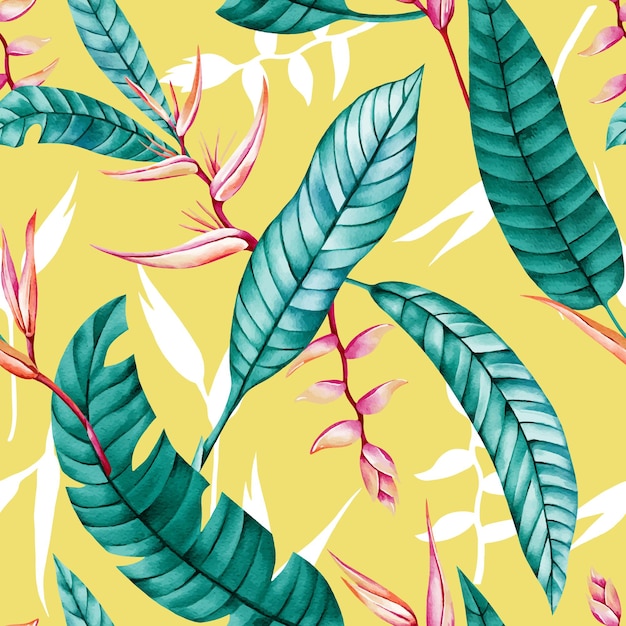 Vector patrón de plantas tropicales adecuado para telas textiles ropa decoración del hogar y más