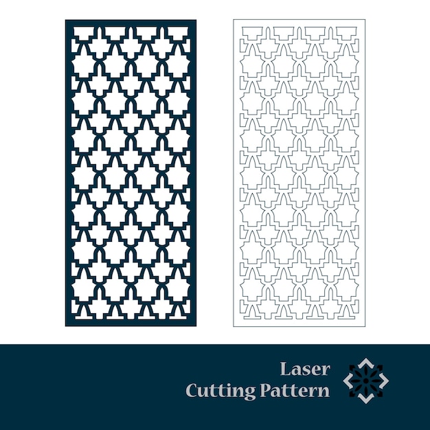 Patrón de plantilla de corte láser y cnc, corte de metal o talla de madera, diseño de panel