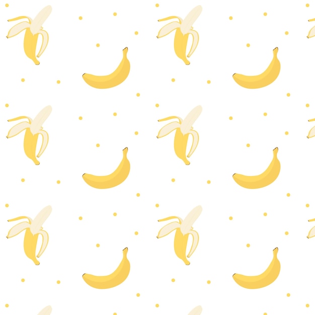 Patrón con plátanos sobre un fondo blanco. ilustración vectorial