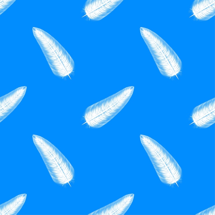 Vector patrón de plumas mullidas sobre fondo blanco. ilustración vectorial.