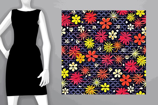 Patrón de portada vectorial imprimible. Vestido, camiseta, teléfono, cuaderno, papel, textil y papel tapiz