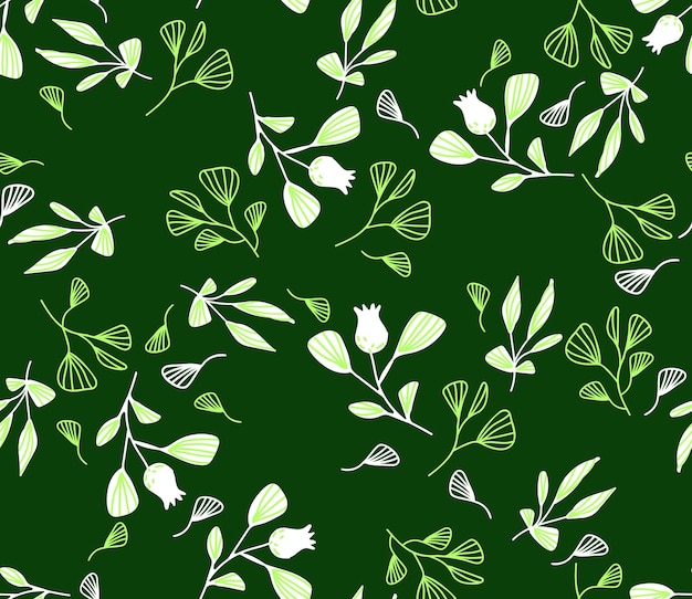 Patrón de primavera floral lindo colorido transparente en estilo doodle ilustración vectorial