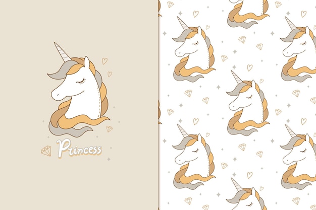 patrón de princesa unicornio