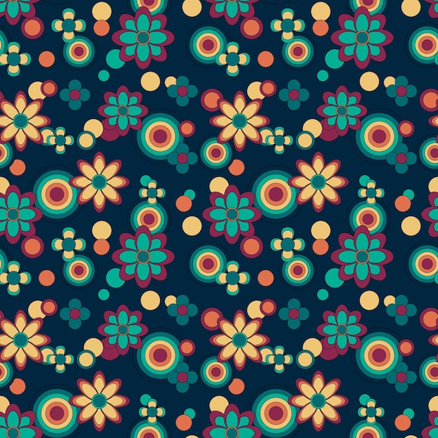Patrón psicodélico maravilloso flor abstracta