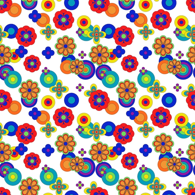 Patrón psicodélico maravilloso flor abstracta