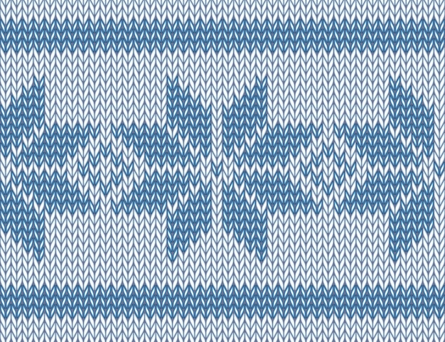 Patrón de punto sin costuras con copos de nieve azules. ilustración