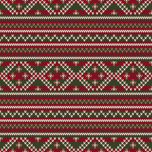 Patrón de punto sin costuras estilo Fair Isle tradicional. y año nuevo