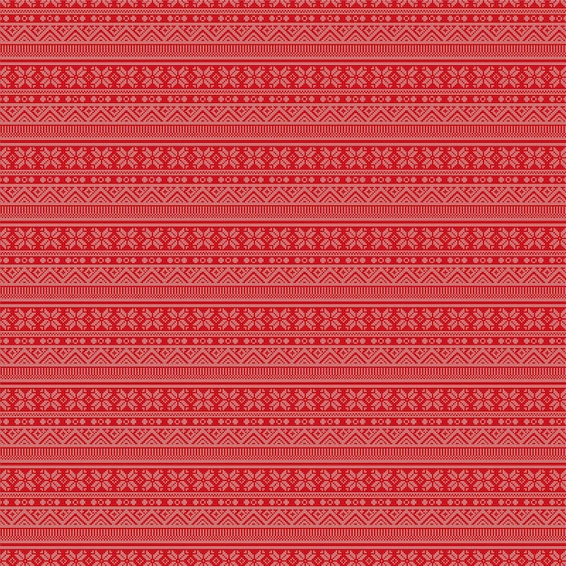 Patrón de punto sin costuras de fondo de Navidad rojo y blanco Diseño vectorial