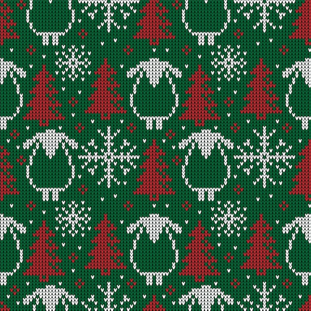 Patrón de punto de navidad y año nuevo. diseño de suéter de punto de lana. papel tapiz de papel de envolver estampado textil. eps 10