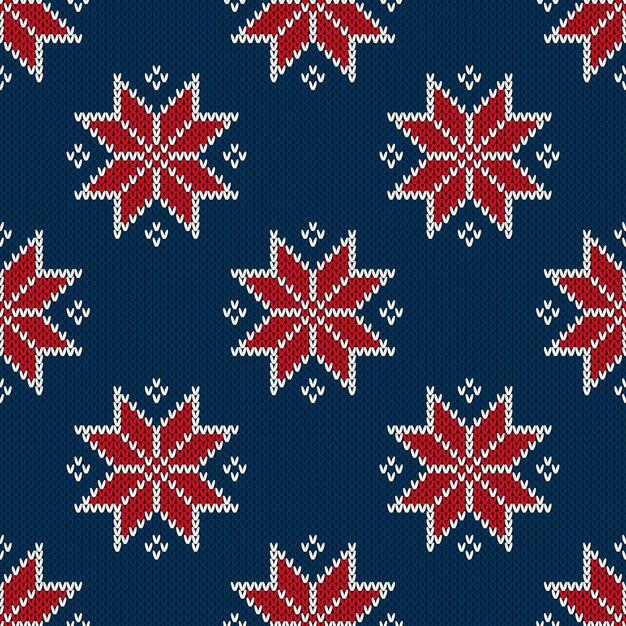 Patrón de punto de Navidad tradicional con copos de nieve Diseño de suéter de punto de lana sin costuras