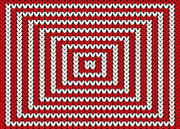 Patrón de punto rojo y blanco para Navidad.