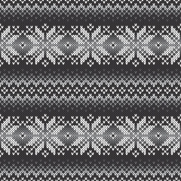 Patrón de punto tradicional Fair Isle Textura de tejido sin costuras con tonos de colores grises