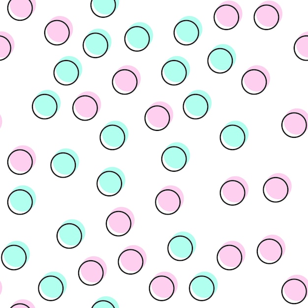 Patrón de puntos aleatorios, fondo geométrico abstracto en estilo retro de los años 80, 90. Ilustración geométrica colorida
