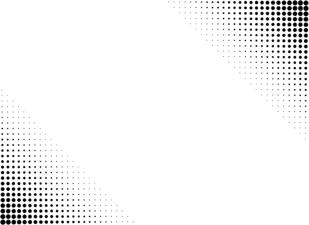 Vector patrón de puntos blanco y negro banner duotono con efecto de medio tono degradado de semitono fondo de arte pop cómico