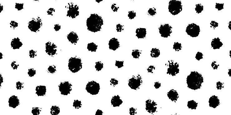 Vector patrón de puntos grunge patrón sin costuras pintado a mano con diferentes círculos sellos de puntos