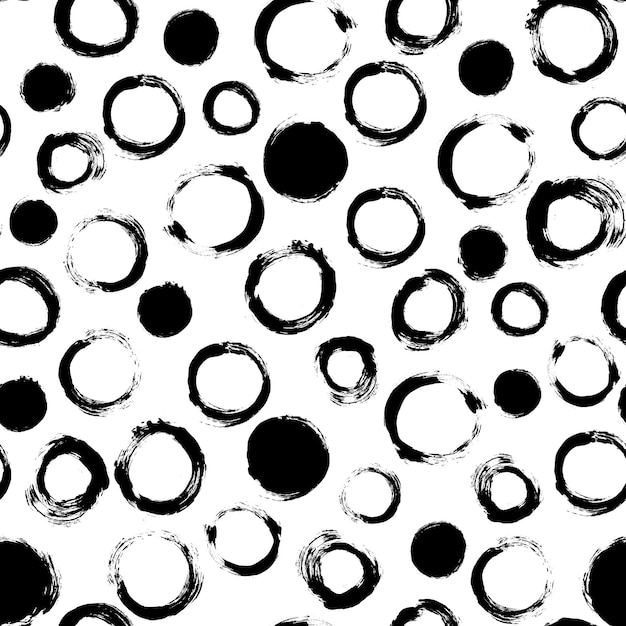 Patrón de puntos irregulares Fondo transparente de pinceladas caóticas Grunge dibujado a mano burbujas pintadas Vector de textura de pintura de socorro
