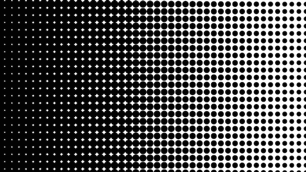 Patrón de puntos de medio tono negro y blanco fondo vectorial abstracto