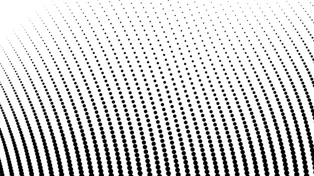 Patrón de puntos de medio tono negro y blanco fondo vectorial abstracto