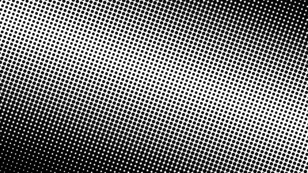 Patrón de puntos de medio tono negro y blanco fondo vectorial abstracto