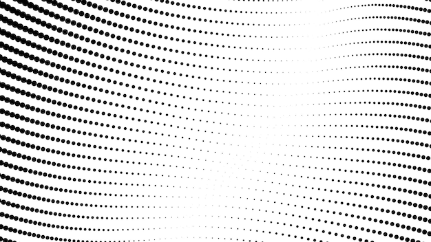 Patrón de puntos de medio tono negro y blanco fondo vectorial abstracto