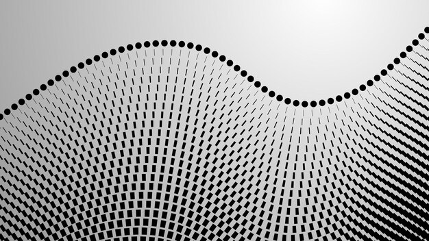 Patrón de puntos de medio tono negro y blanco fondo vectorial abstracto