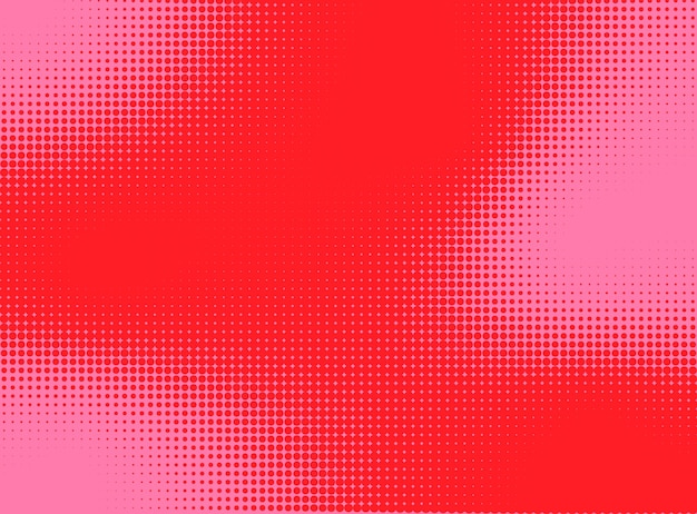 Patrón de puntos de medio tono rojo y rosa con efecto de gradiente