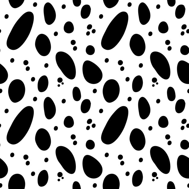Patrón de puntos negros irregulares Impresión gráfica dibujada a mano sin costuras