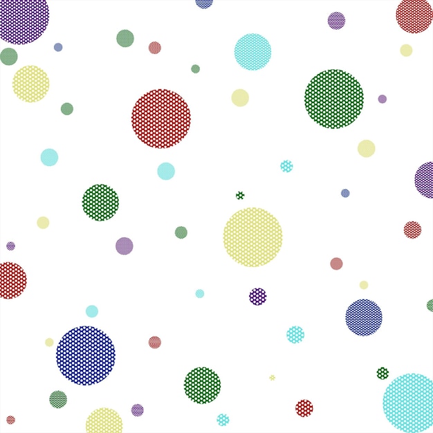 Patrón de puntos de polca multicolores en círculos