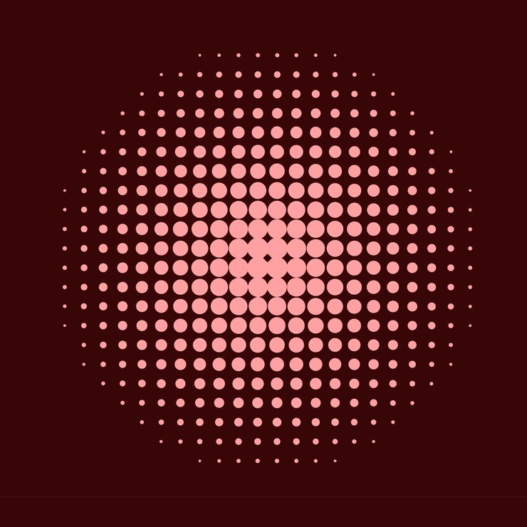 Vector un patrón de puntos rosados en un fondo marrón ilustración retro polka dot abstracto