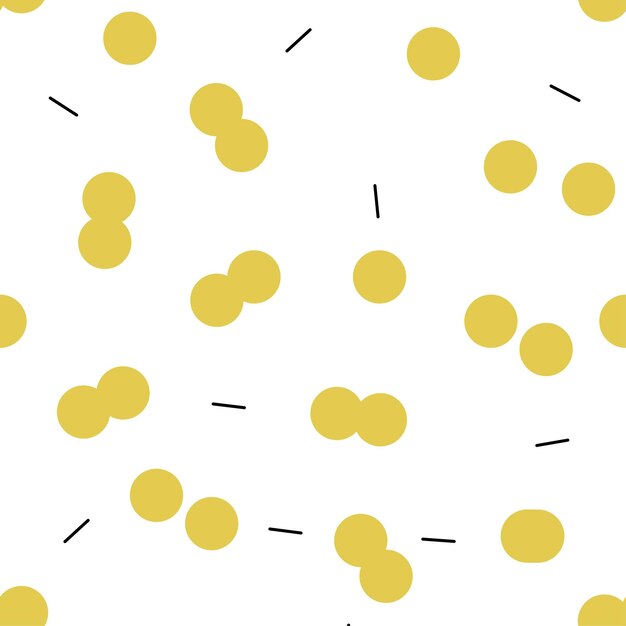 Patrón de puntos vectoriales de color amarillo sin costuras