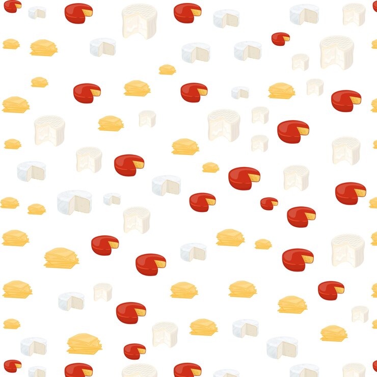 Vector un patrón de queso creativo para los amantes de la comida