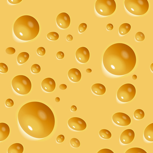 Vector patrón de queso transparente amarillo vector