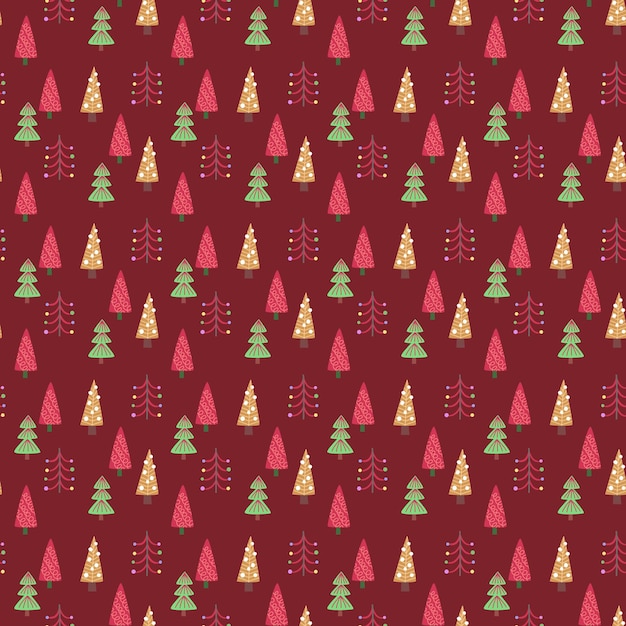 Patrón de rapport de árbol de navidad rojo Rapport perfecto