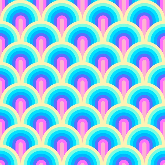 Patrón de rayas de arco iris de unicornio Ilustración de arco iris pastel de neón Fondo de vector transparente Patrón de escamas de sirena