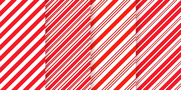 Patrón de rayas de bastón de caramelo Fondo de Navidad sin costuras Ilustración vectorial