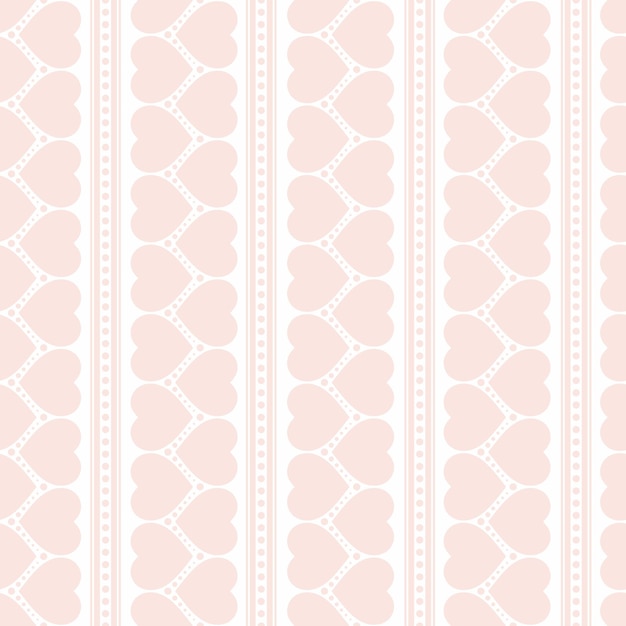 Patrón a rayas sin costuras con corazones Diseño retro para proyectos con temas de amor envoltura de embalaje tela scrapbooking, etc. Muestra de papel tapiz vertical para decoración del hogar en color rosa pastel