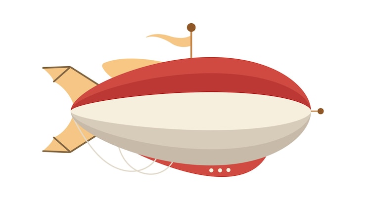 Vector patrón de rayas dirigible con bandera ilustración vectorial