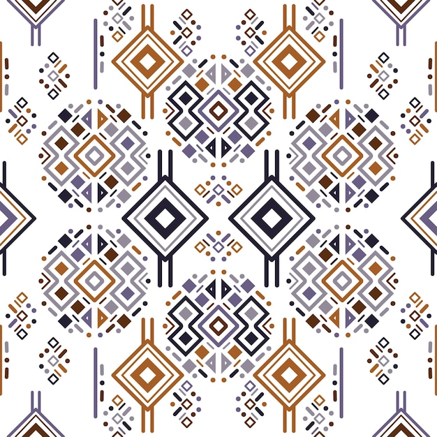 Patrón de rayas étnicas tribales sin costuras en estilo azteca Ikat decoración folclórica geométrica