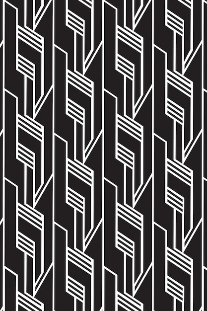 Patrón de rayas geométricas Fondo vectorial sin costuras Textura en blanco y negro