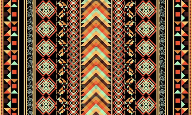 Patrón de rayas geométricas ornamento folclórico Tribal étnico vector textura adornado elegante estilo de lujo
