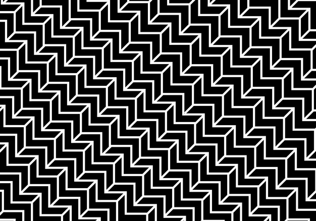 un patrón de rayas negras y blancas con un patrón de zigzag blanco