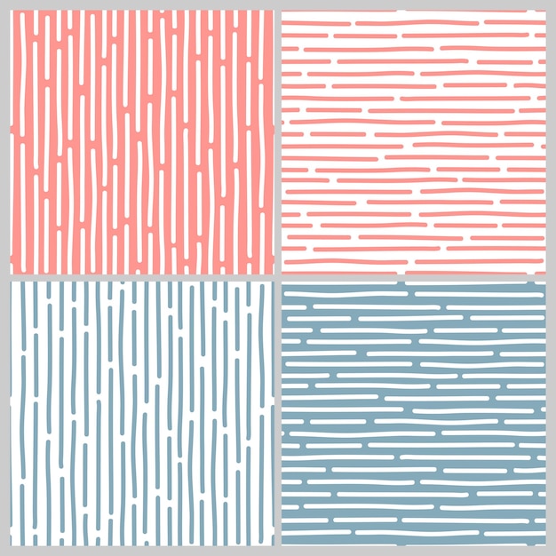 Patrón de rayas transparente de vector en estilo abstracto sobre un fondo azul Arte vectorial de moda moderno