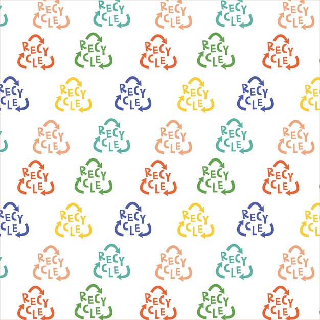 Patrón de reciclaje sin costuras con flechas Patrón vectorial Día de la tierra