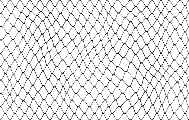 Patrón de red de pesca o fondo de rejilla de malla de pesca de textura ondulada vectorial de cuerda de pesca Tela de red de líneas pescador o captura de caza fondo de patrón de celosía de malla marina y limpia