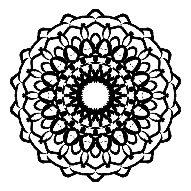 Patrón redondo en forma de mandala de estilo árabe para la decoración del tatuaje mehendi mehndi