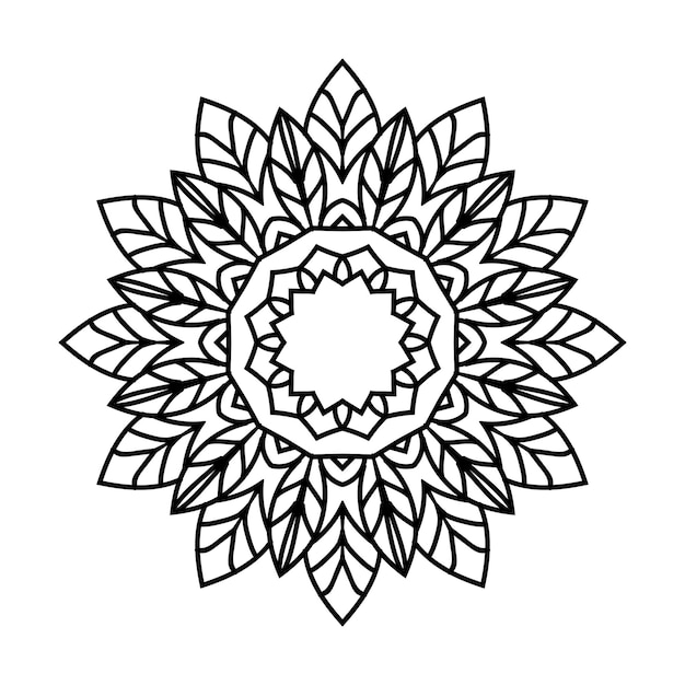 Patrón redondo en forma de mandala de estilo árabe para la decoración del tatuaje mehendi mehndi