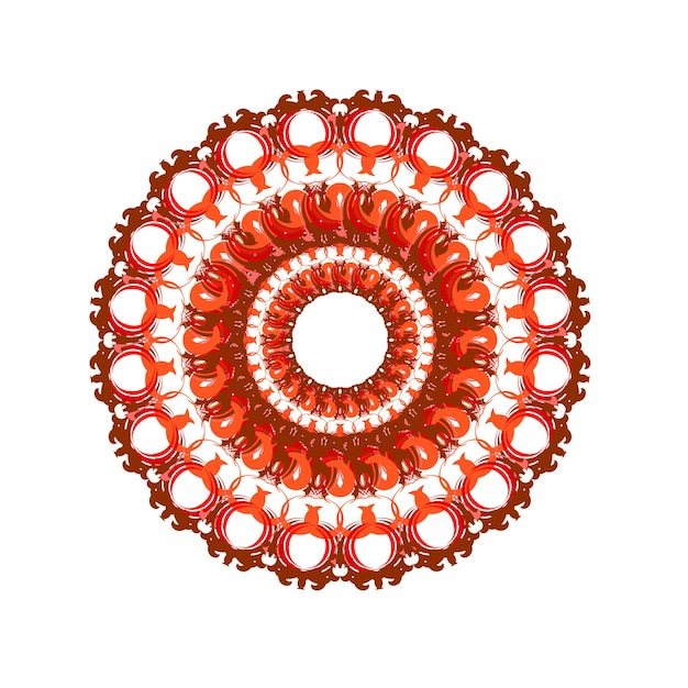 Patrón redondo de mandala Adorno de encaje Elemento de diseño decorativo Símbolo espiritual de armonía