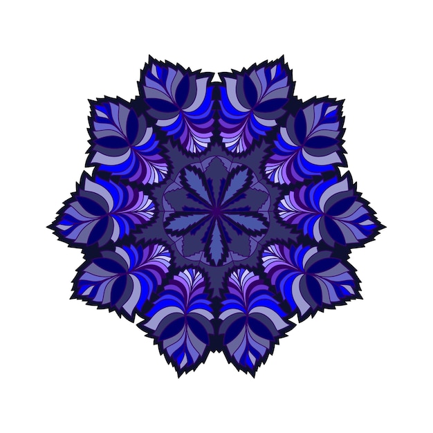 Patrón redondo de mandala Adorno de encaje Elemento de diseño decorativo Símbolo espiritual de armonía